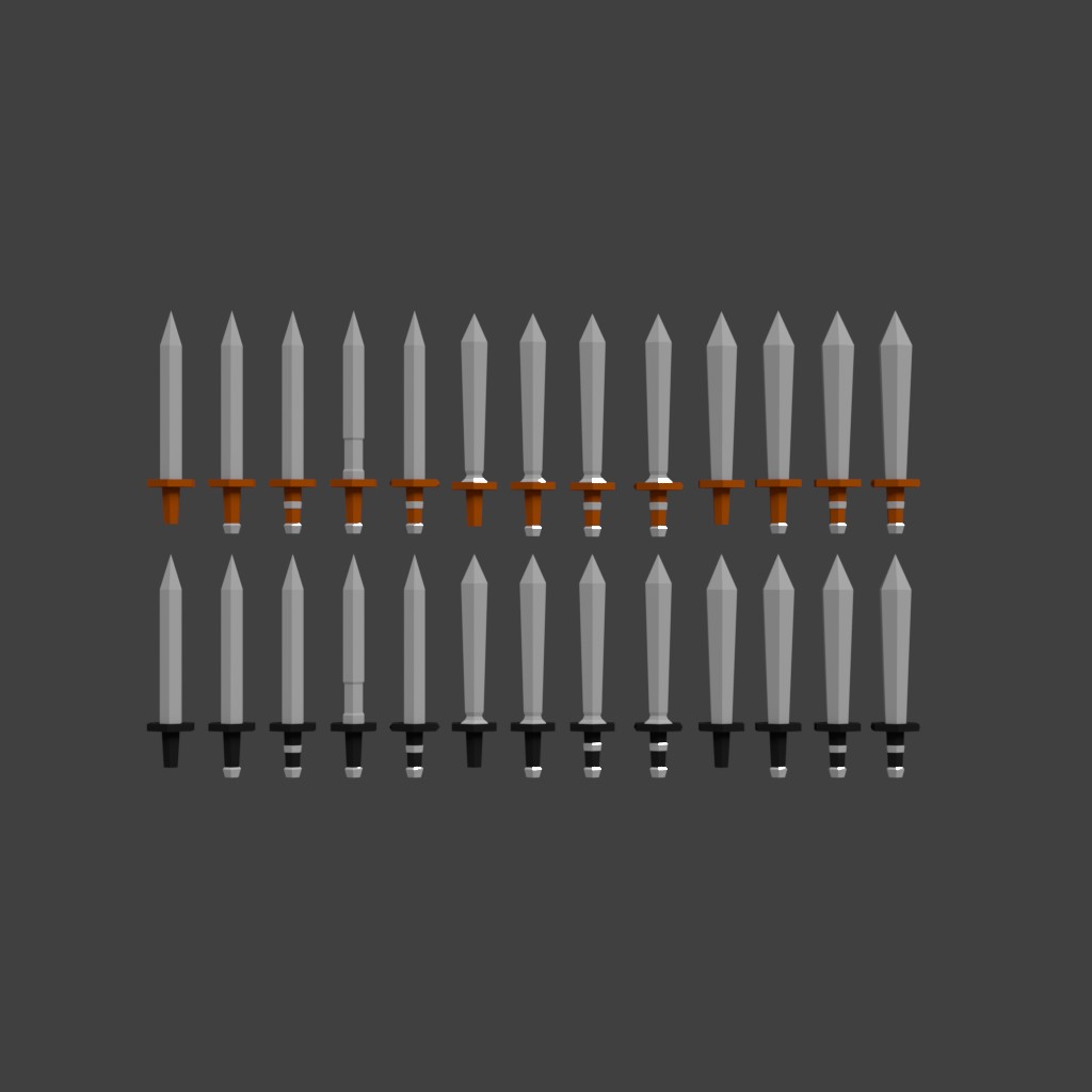 Low-Poly Basic Sword Set preview image 1